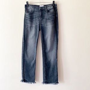 Parker Smith Straight Leg Frayed Hem Jeans